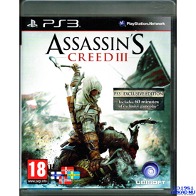ASSASSINS CREED III EXCLUSIVE EDITION PS3 