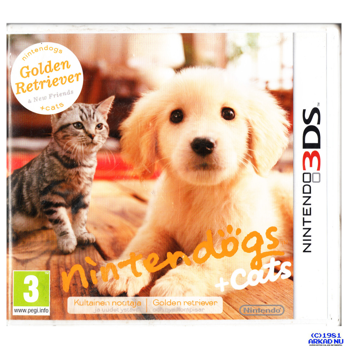 NINTENDOGS + CATS GOLDEN RETRIVER & NEW FRIENDS 3DS
