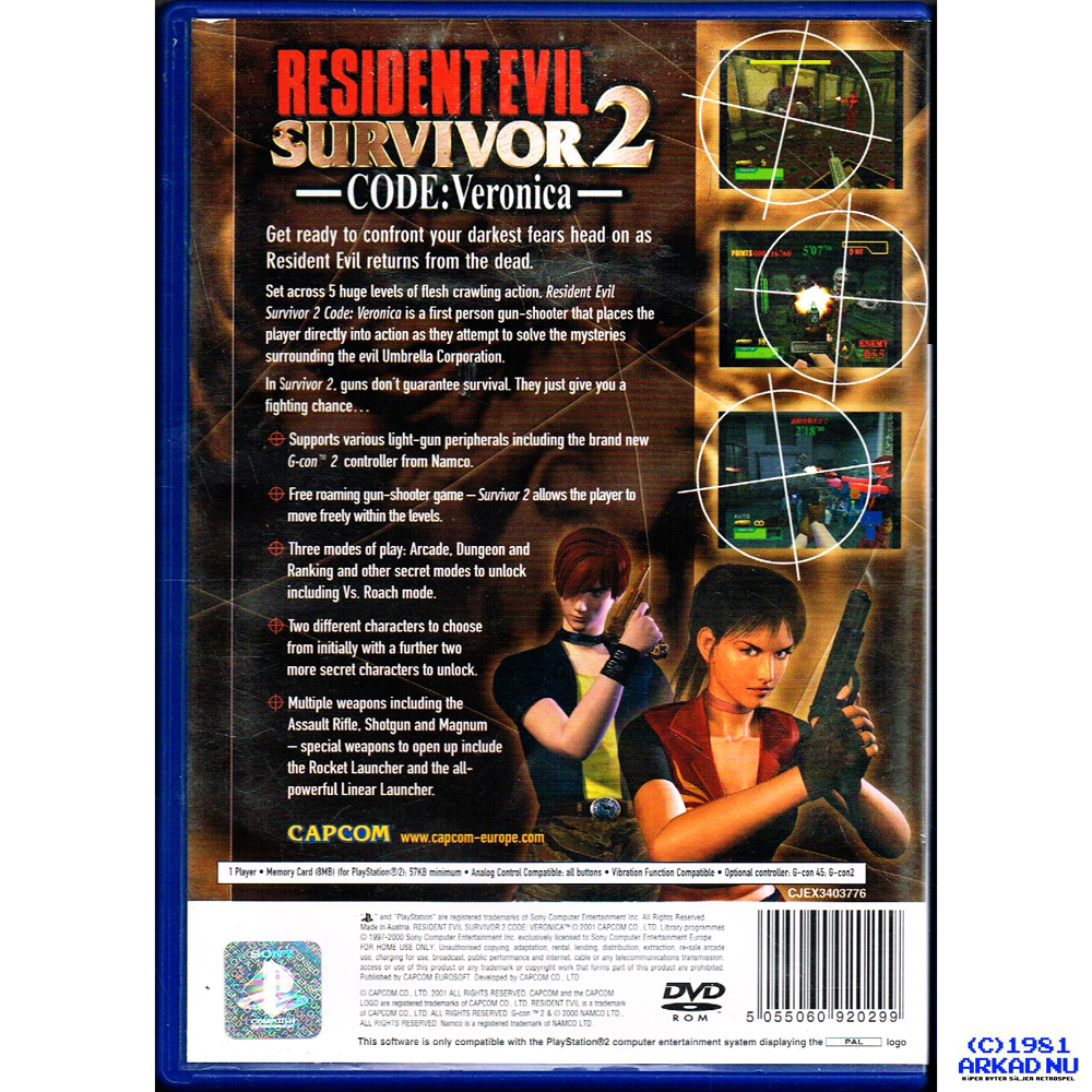 Resident Evil: Survivor 2 - Code: Veronica (Europe) PS2 ISO - CDRomance