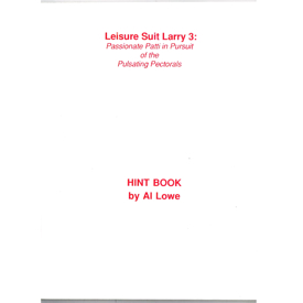 LEISURE SUIT LARRY 3 HINTBOOK