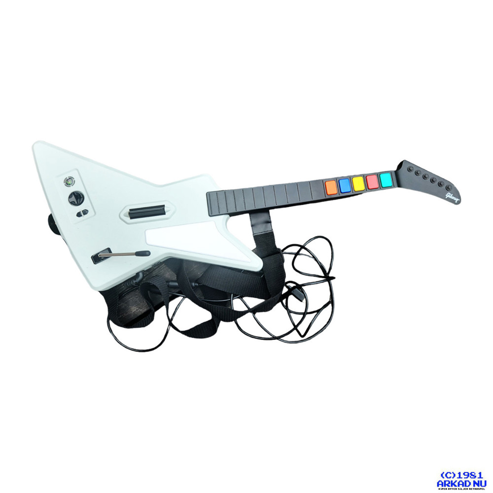 Guitar Hero Xplorer Guitar Xbox 360 Red Octane White Wired Model